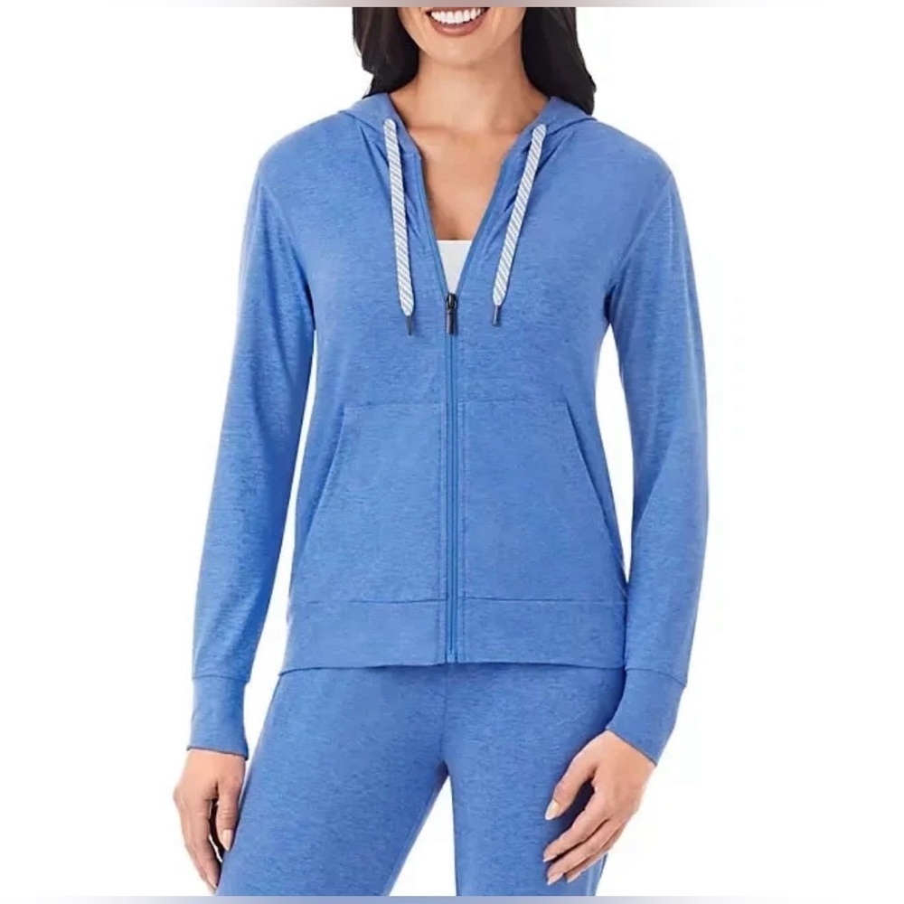 Member's Mark Women's Loungewear Jogger Set Soft  Hoodie Blue Heather Size L